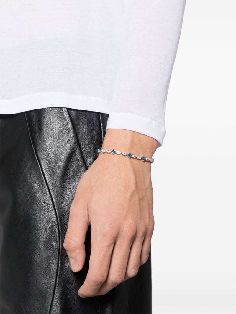Sterling Silver Glass-stones Bracelet