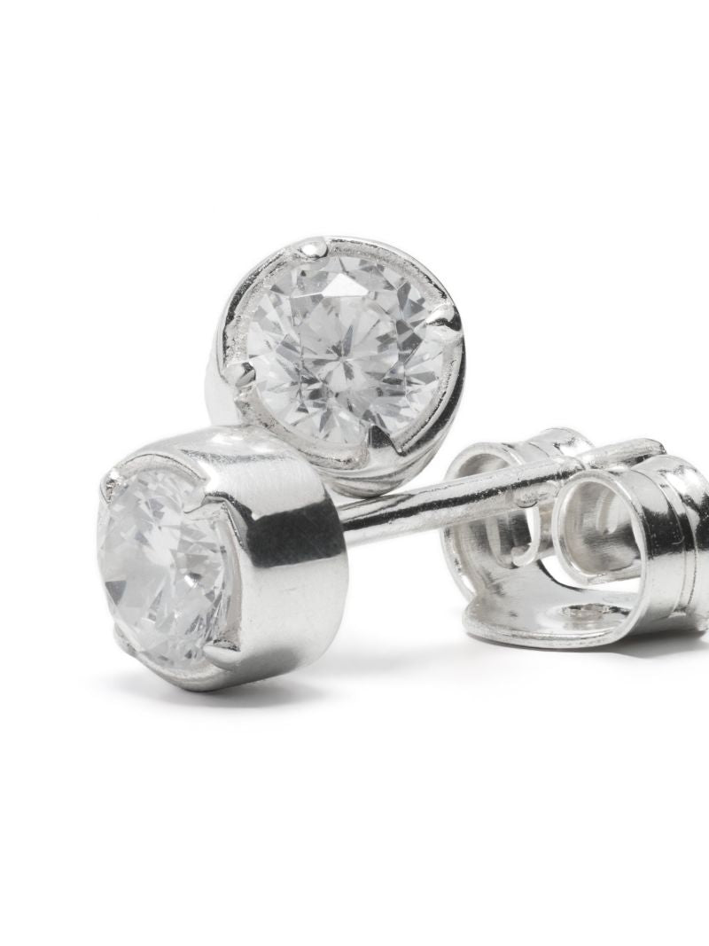 Sterling Silver Crystal Stud Earrings