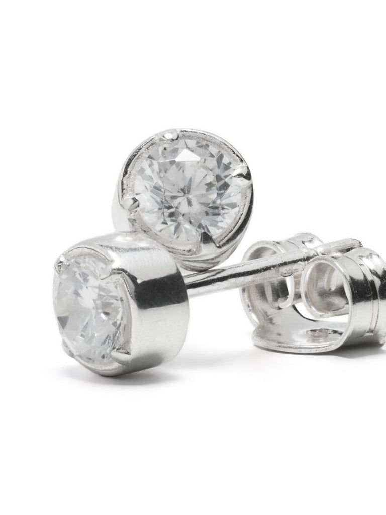 Sterling Silver Crystal Stud Earrings