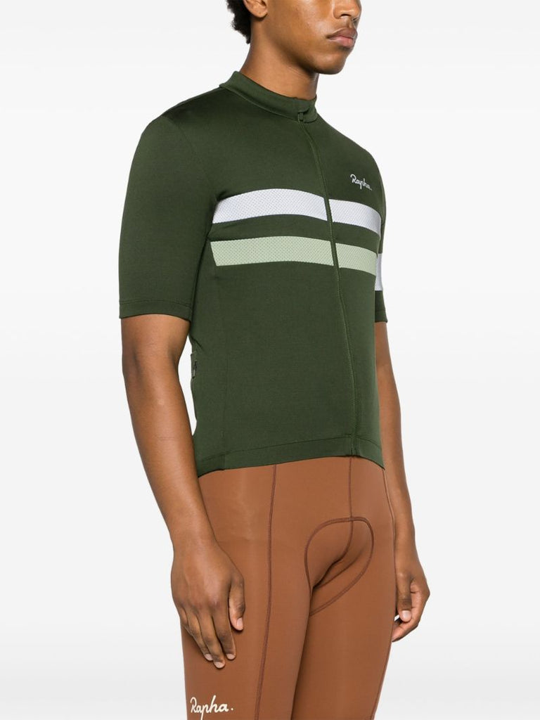 Green Brevet Stripe Jersey Top