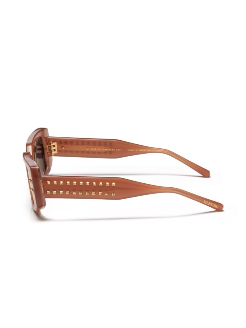 Brown Rockstud-embellishment Sunglasses
