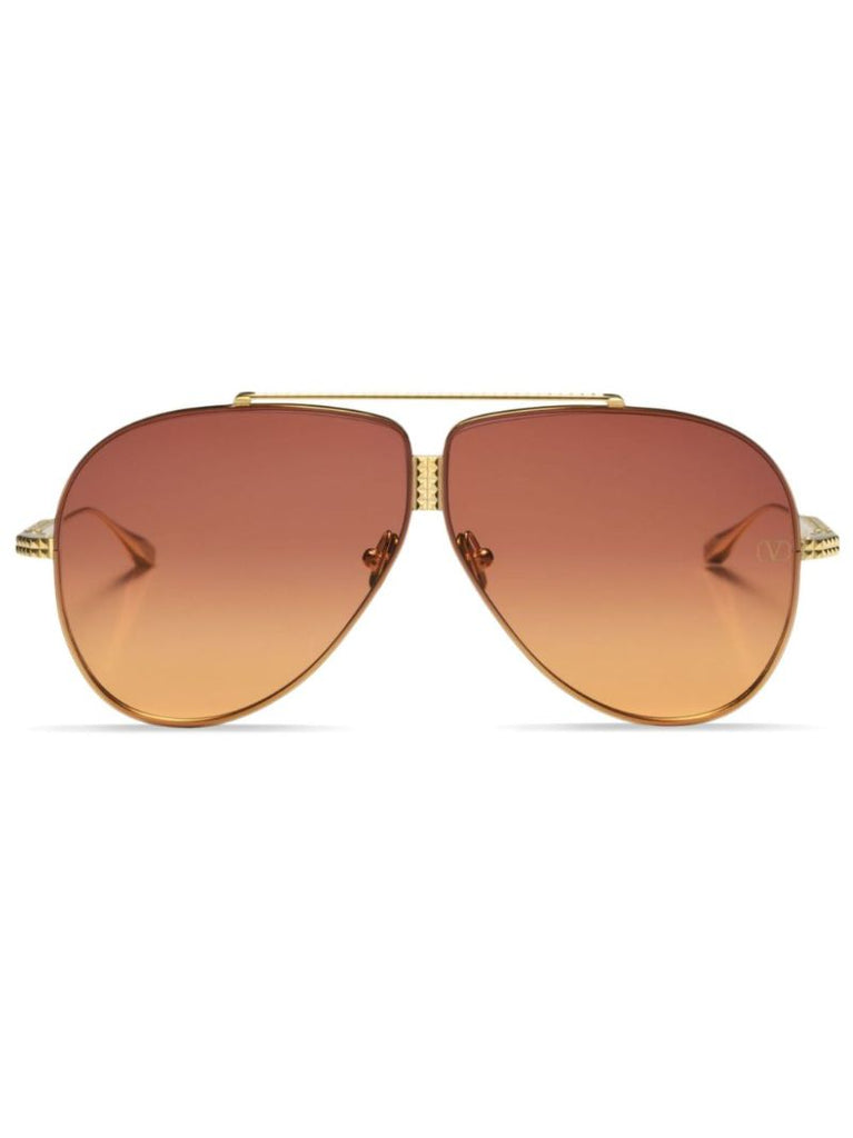 Gold-tone Rockstud Pilot-style Sunglasses