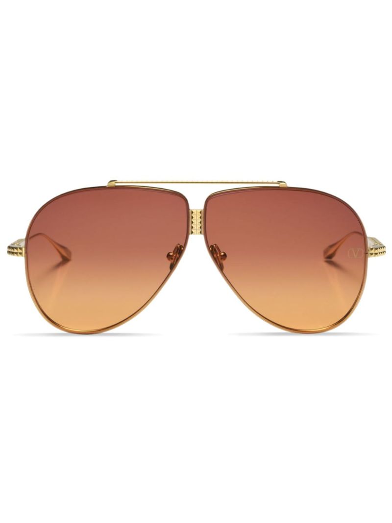 Gold-tone Rockstud Pilot-style Sunglasses