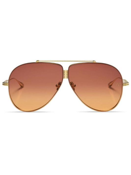 Gold-tone Rockstud Pilot-style Sunglasses