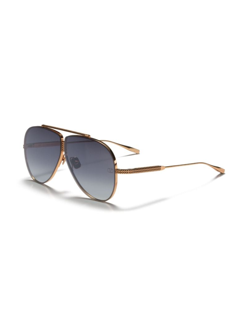 Rose-gold Pilot-frame Sunglasses