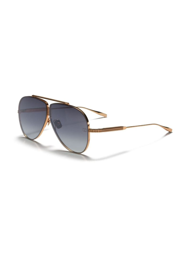 Rose-gold Pilot-frame Sunglasses