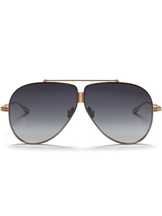 Rose-gold Pilot-frame Sunglasses