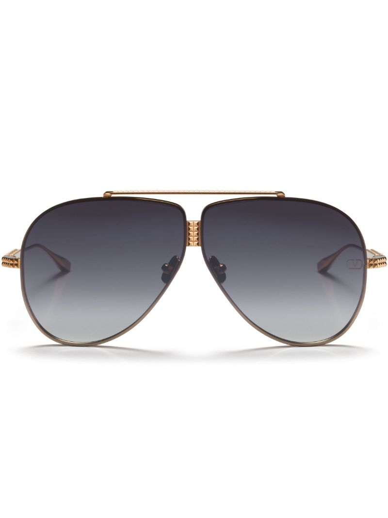 Rose-gold Pilot-frame Sunglasses