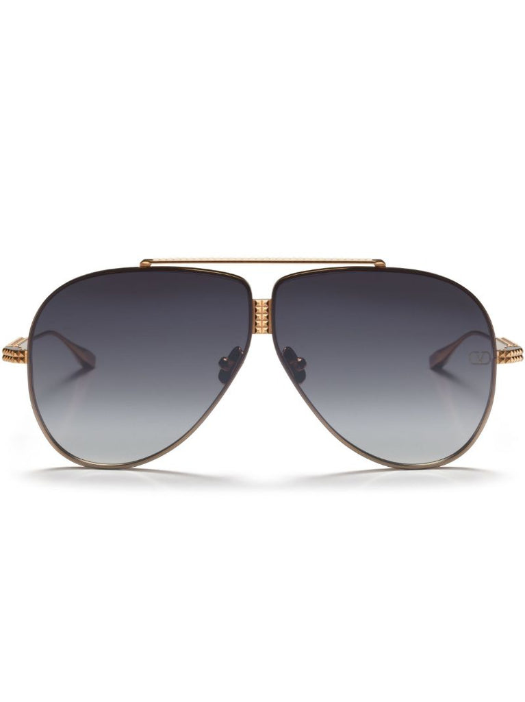 Rose-gold Pilot-frame Sunglasses