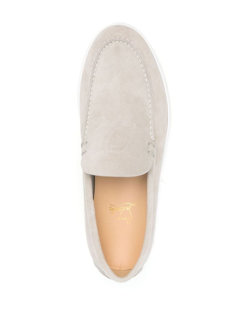 Neutral Almond-toe Suede Loafers