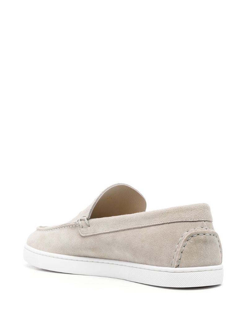 Neutral Almond-toe Suede Loafers
