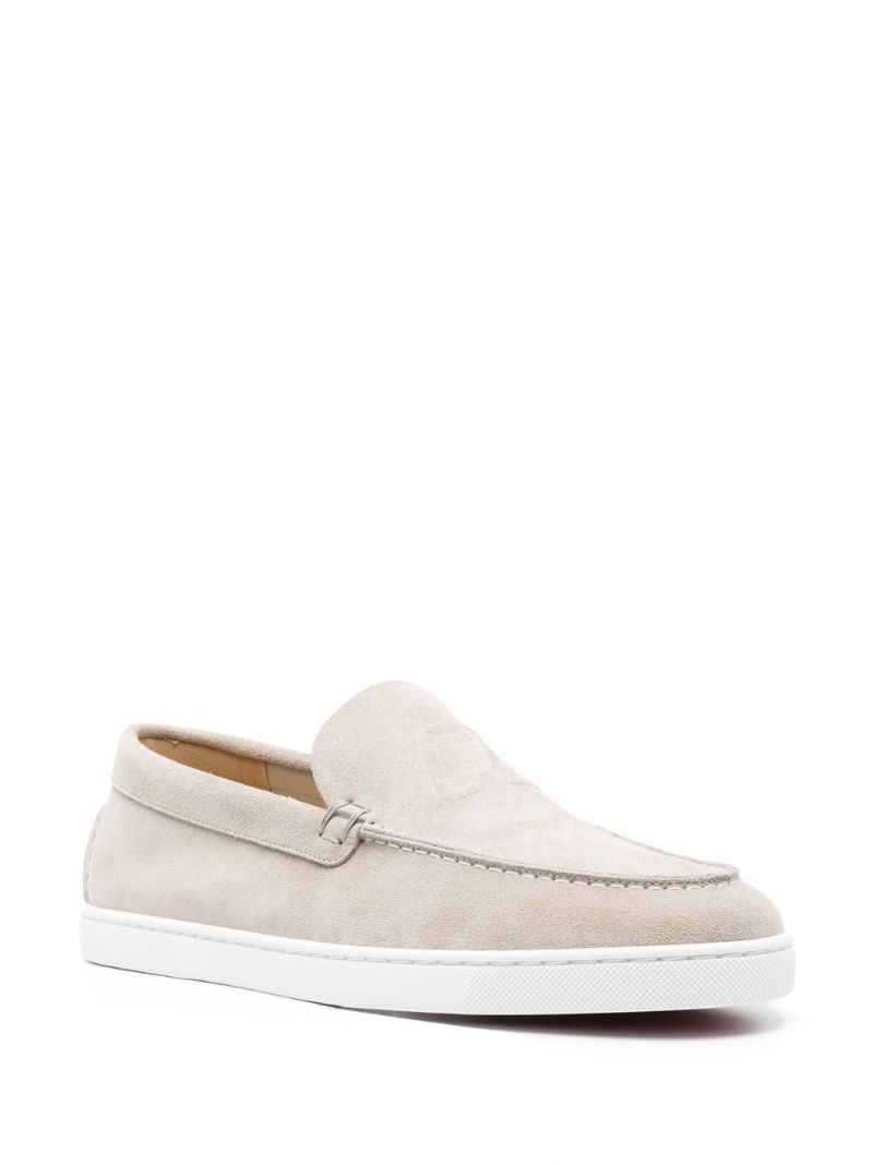 Neutral Almond-toe Suede Loafers