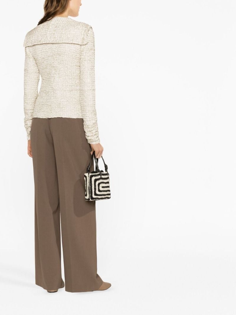 Neutral Leiko Ribbon Top