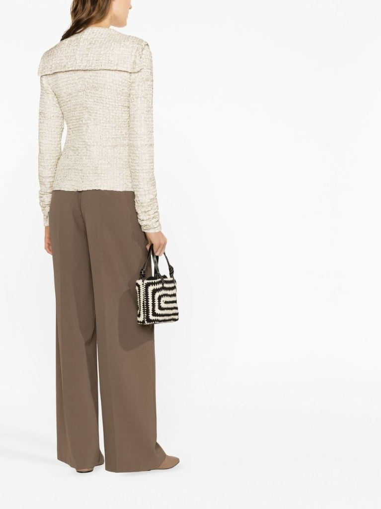 Neutral Leiko Ribbon Top