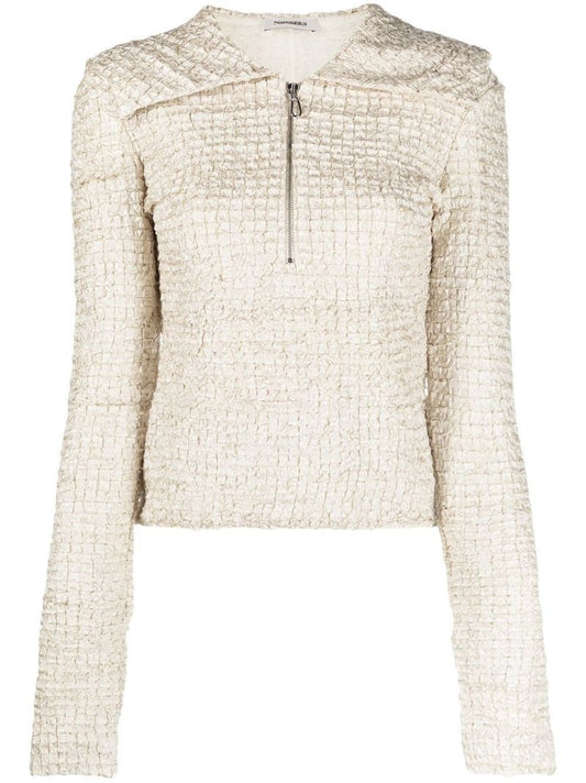 Neutral Leiko Ribbon Top
