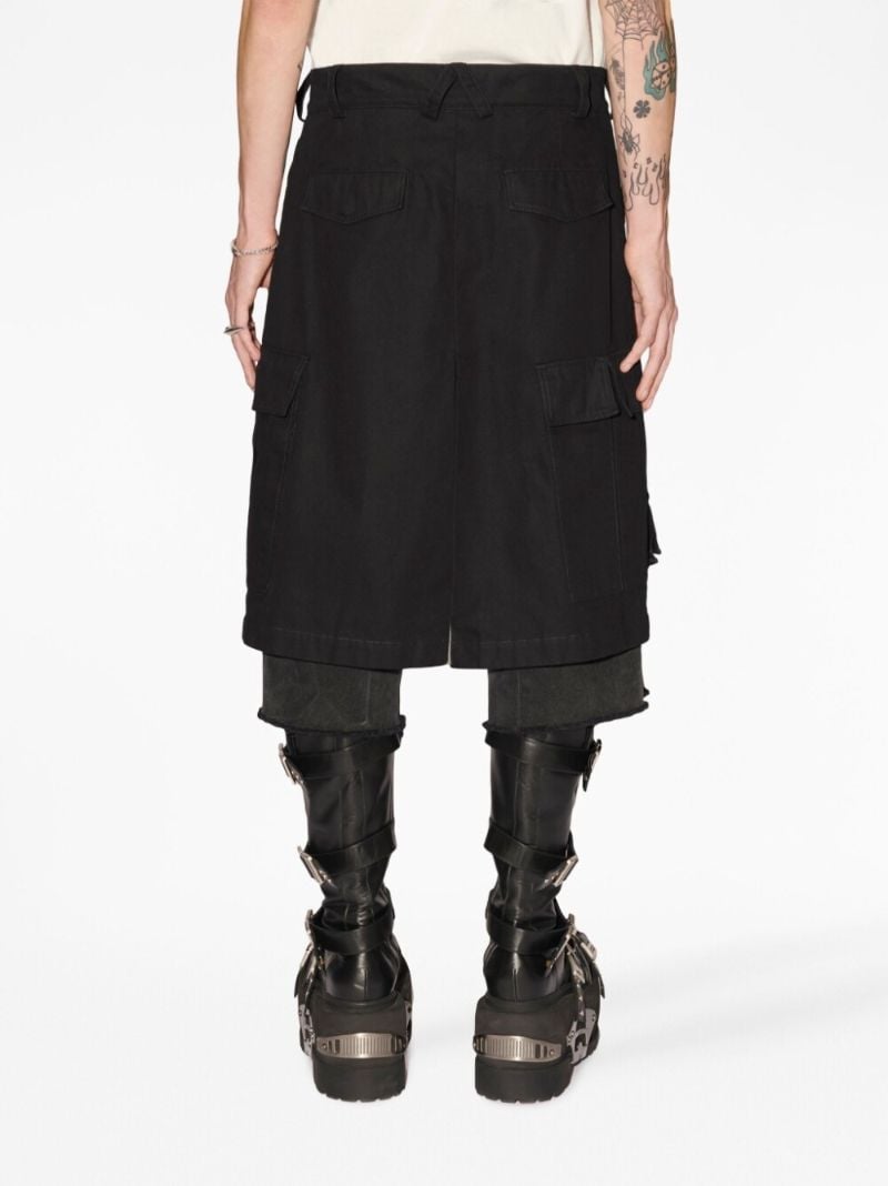 Black Layered Cotton Shorts