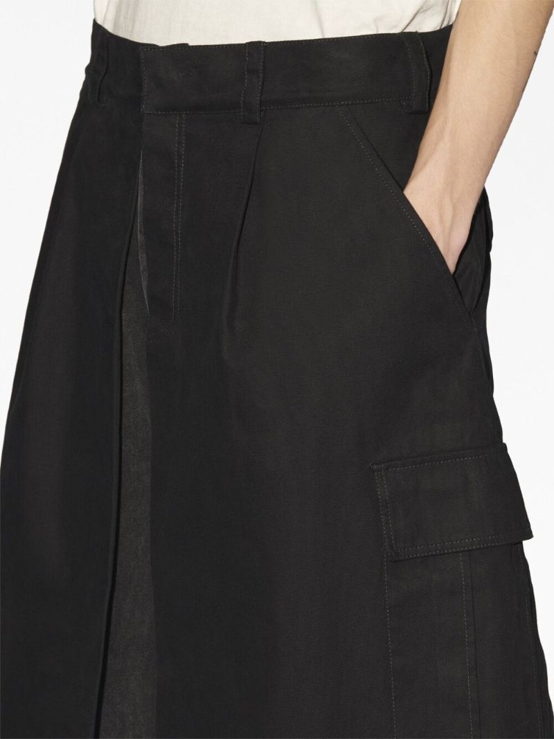 Black Layered Cotton Shorts