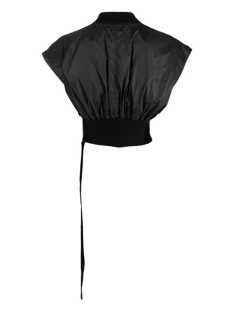 Black Sleeveless Bomber Jacket