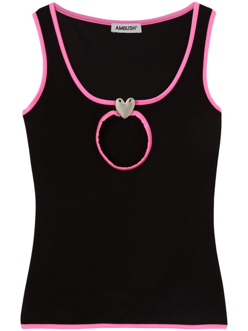 Black Heart Cut-out Tank Top
