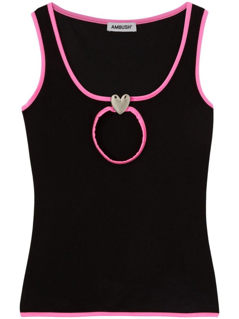 Black Heart Cut-out Tank Top