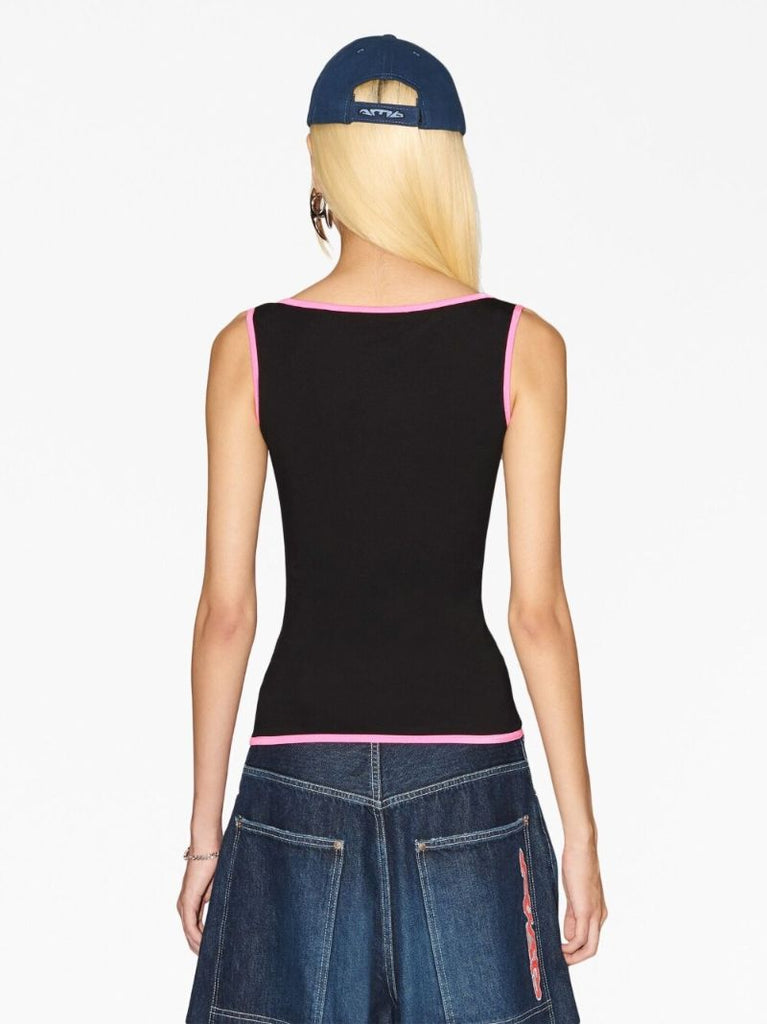 Black Heart Cut-out Tank Top