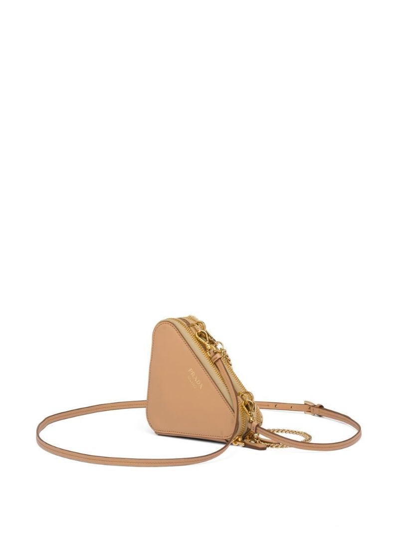 Neutral Raffia Triangle Mini Bag