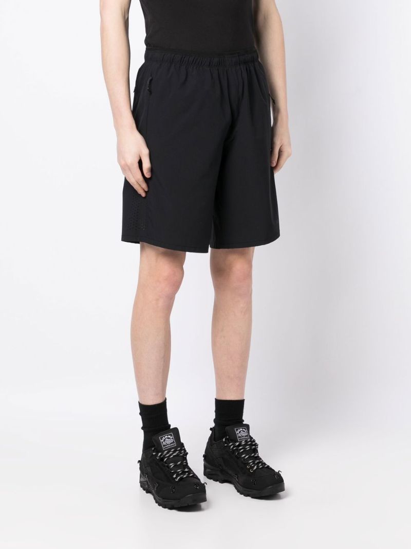 Black Ripstop Logo Print Swim Shorts