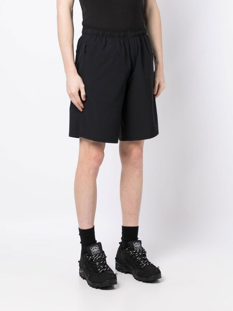 Black Ripstop Logo Print Swim Shorts