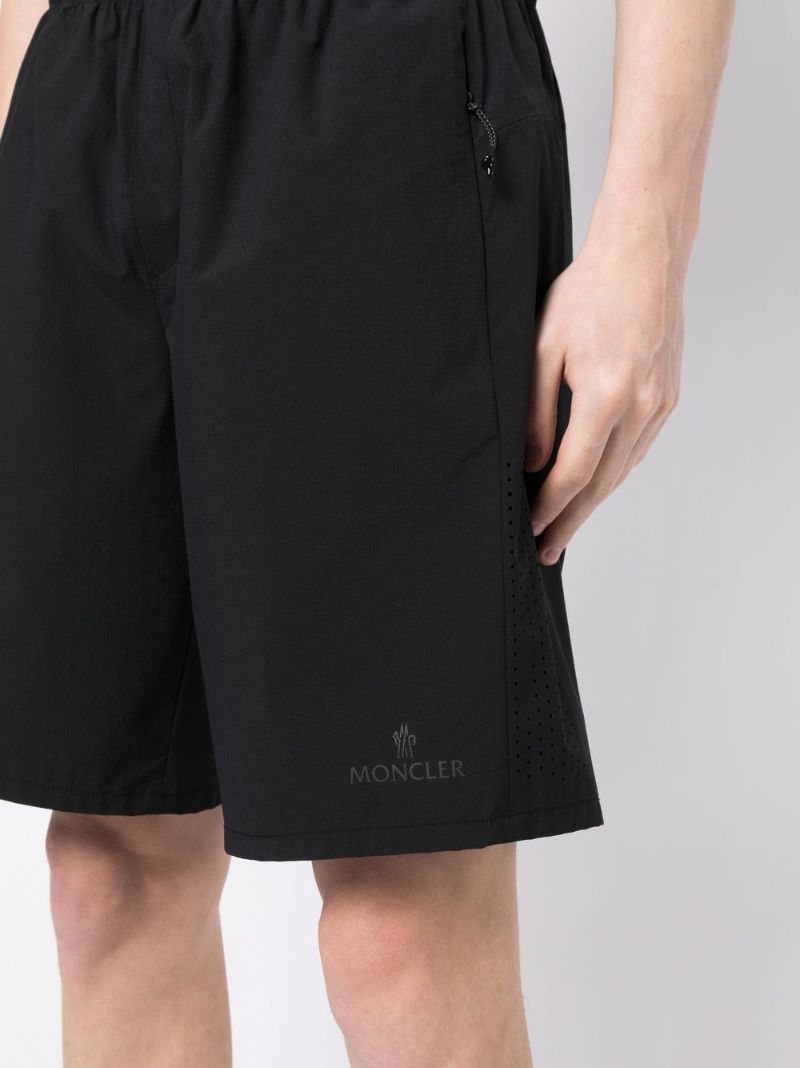 Black Ripstop Logo Print Swim Shorts