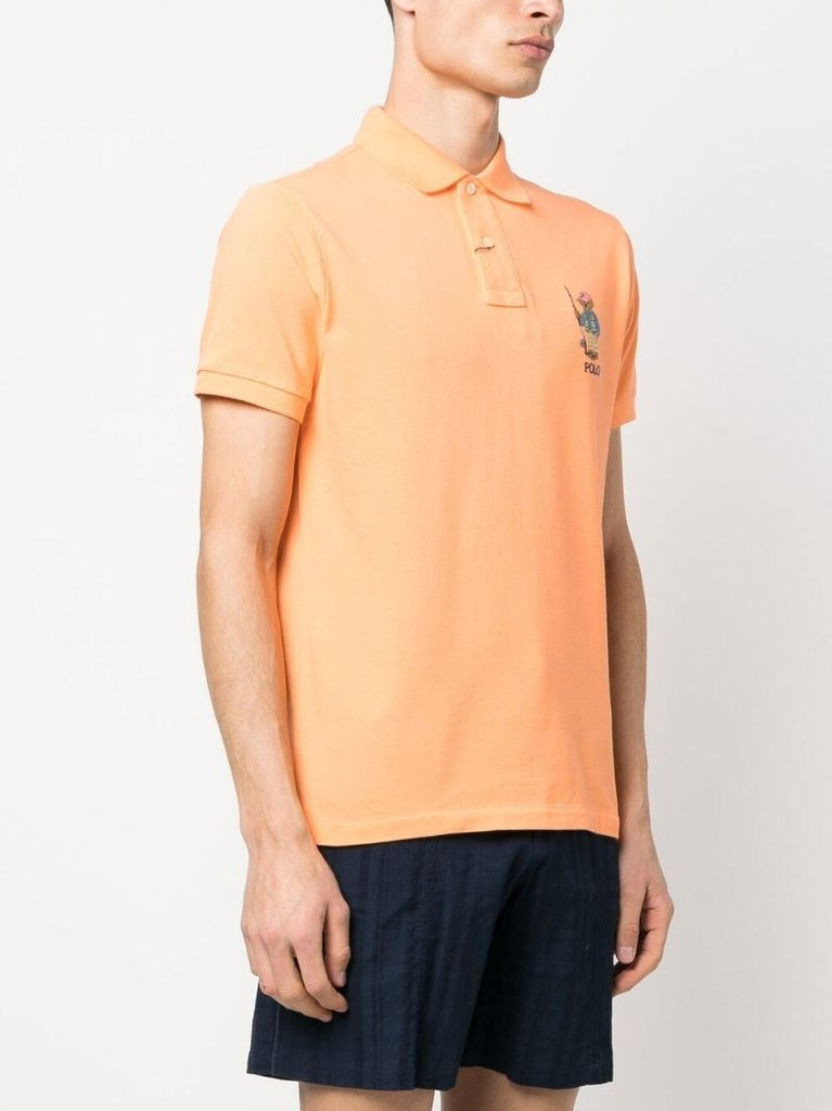Orange Cotton Polo Bear Polo Shirt