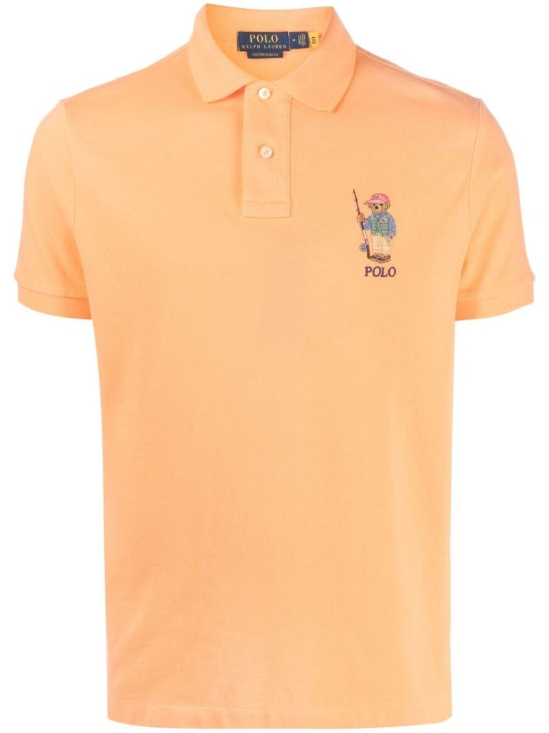 Orange Cotton Polo Bear Polo Shirt