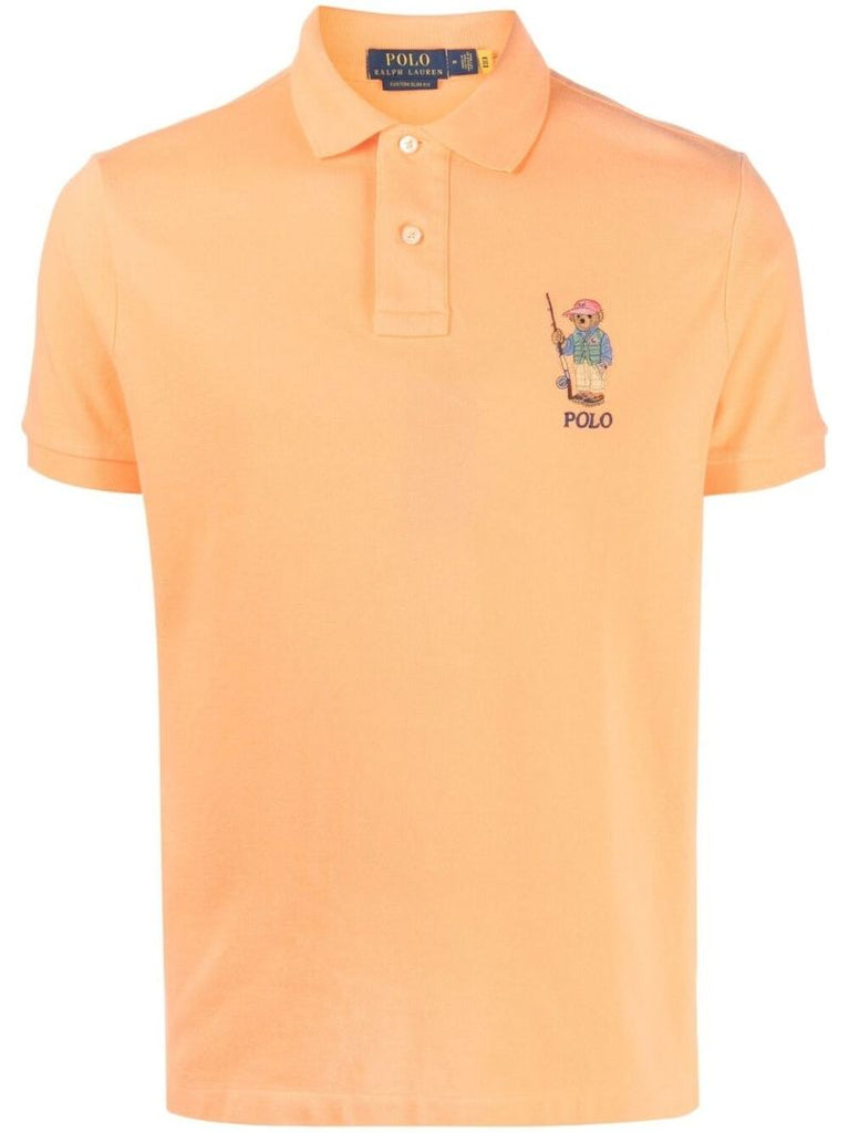 Orange Cotton Polo Bear Polo Shirt
