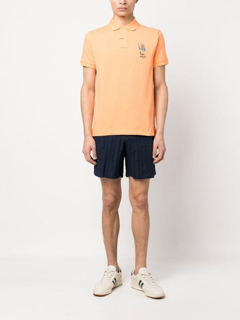 Orange Cotton Polo Bear Polo Shirt