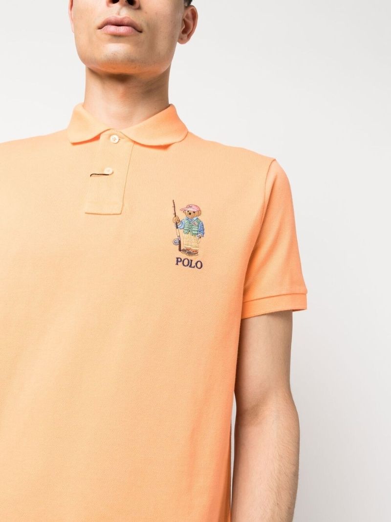 Orange Cotton Polo Bear Polo Shirt