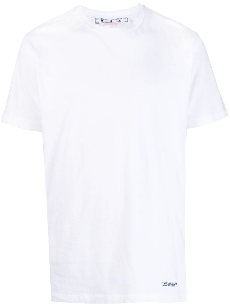 White Scribble Diag Slim Cotton T-shirt
