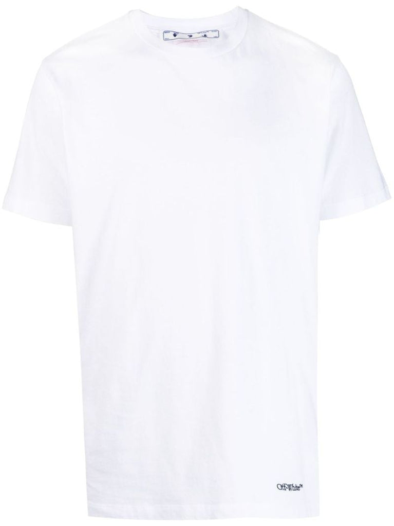 White Scribble Diag Slim Cotton T-shirt