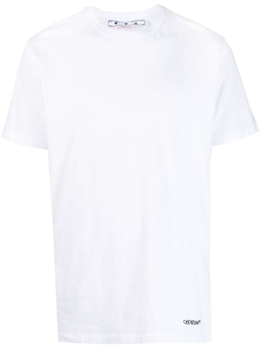 White Scribble Diag Slim Cotton T-shirt