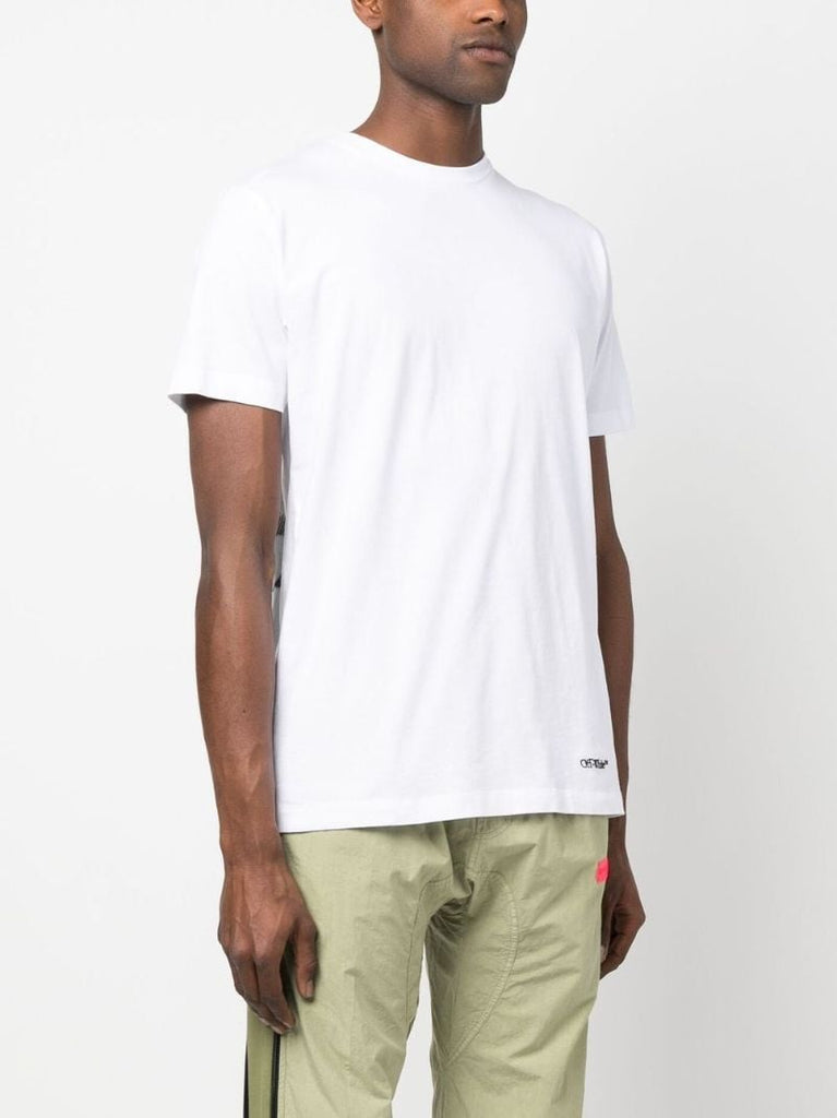 White Scribble Diag Slim Cotton T-shirt