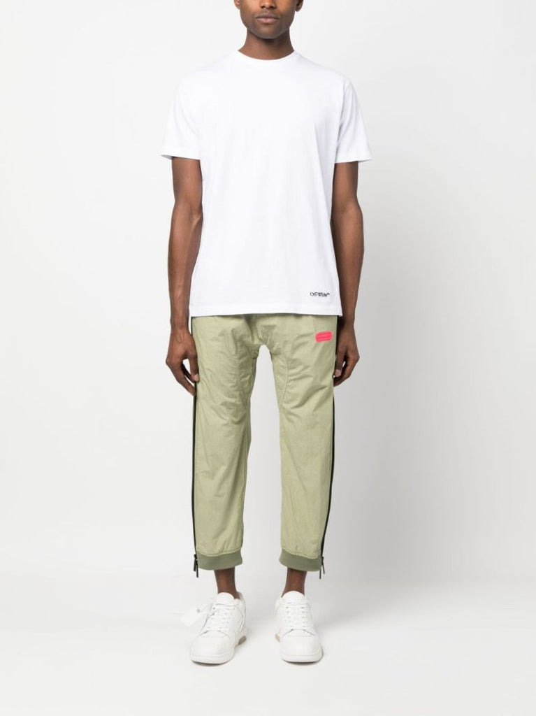 White Scribble Diag Slim Cotton T-shirt