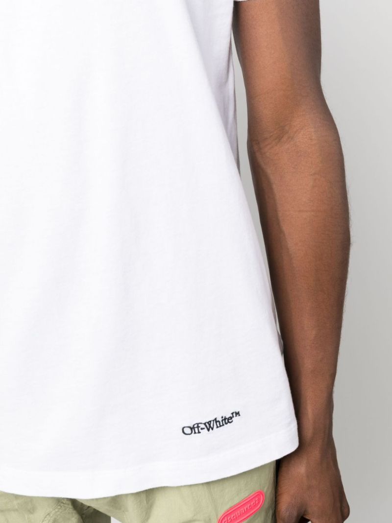 White Scribble Diag Slim Cotton T-shirt