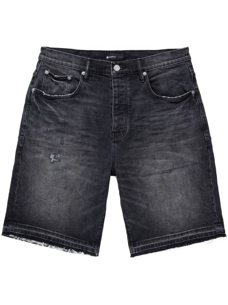 Black Distressed Denim Shorts