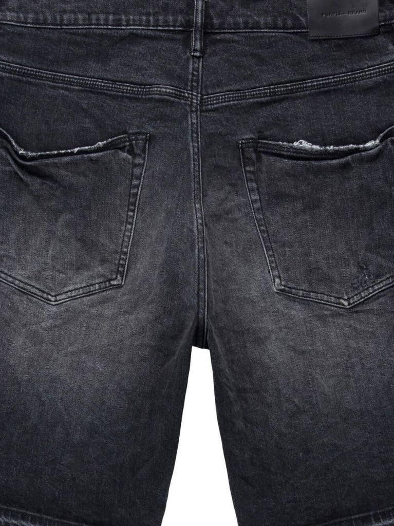 Black Distressed Denim Shorts