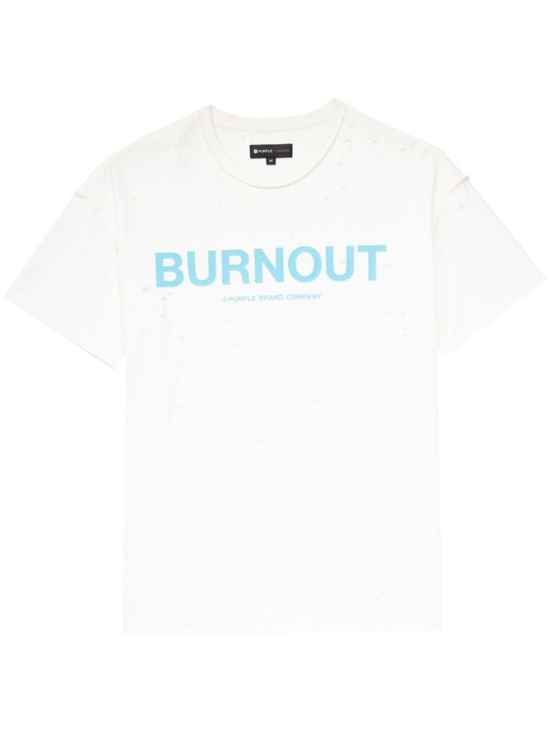 White Logo Print Cotton T-shirt