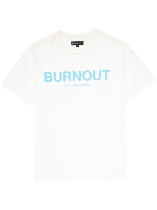 White Logo Print Cotton T-shirt