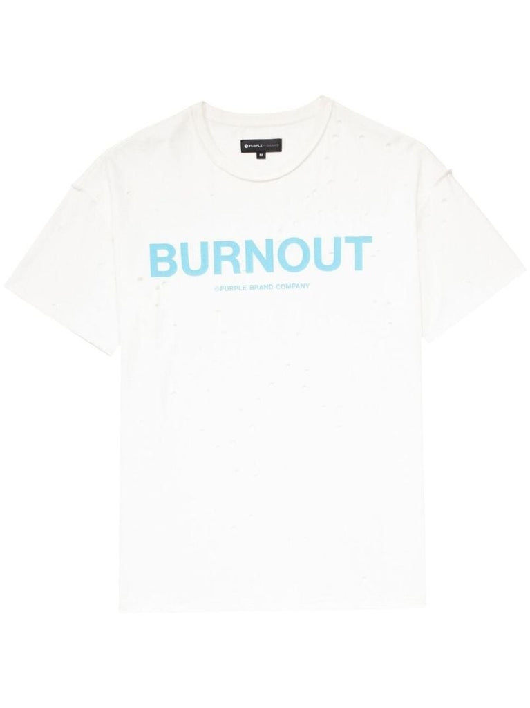 White Logo Print Cotton T-shirt