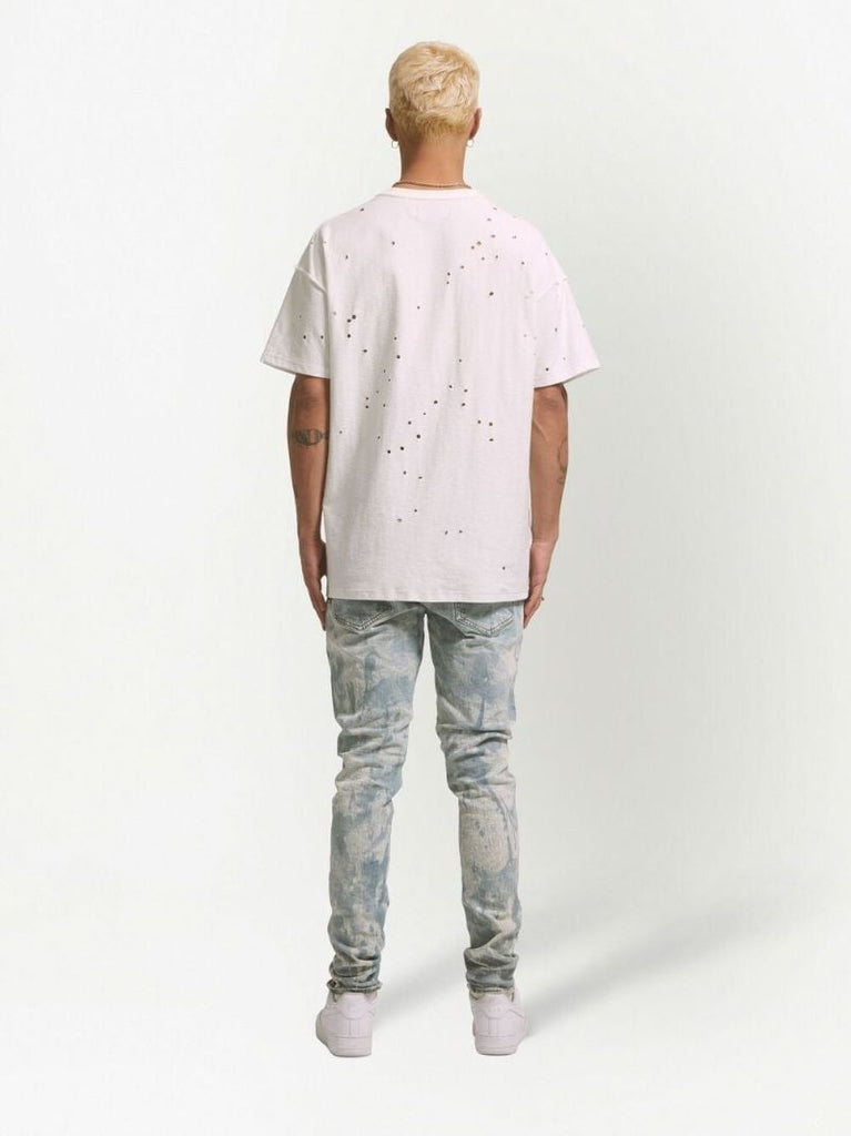 White Logo Print Cotton T-shirt