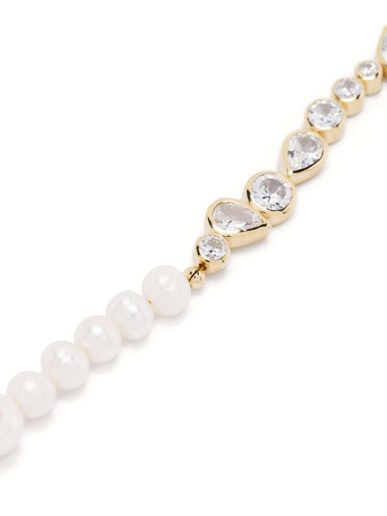 Gold Vermeil Glitch Pearl and Crystal Bracelet