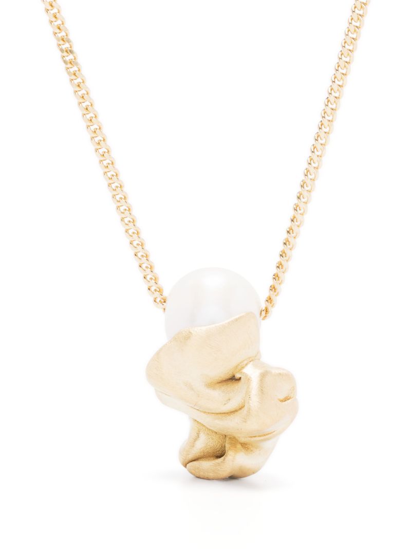 Gold Vermeil "notsobig" Crumple Pearl Necklace