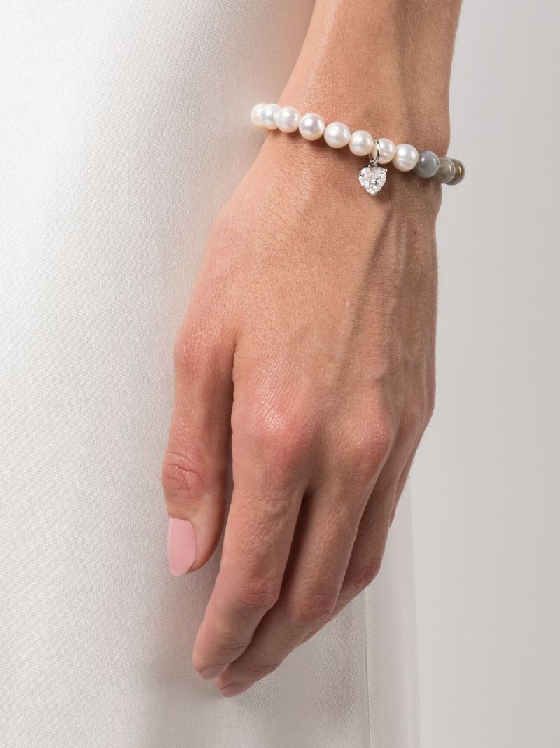 Sterling Silver P103 Pearl, Labradorite and Crystal Bracelet