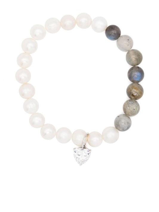 Sterling Silver P103 Pearl, Labradorite and Crystal Bracelet